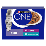 PURINA ONE Mini Fillets Ocean Fish and Lamb Wet Cat Food - 40 x 85g, Purina One,