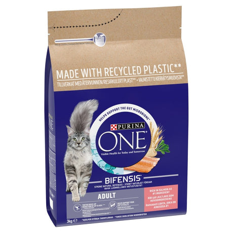 Purina One Salmon Dry Adult Cat Food, Purina One, 3 kg