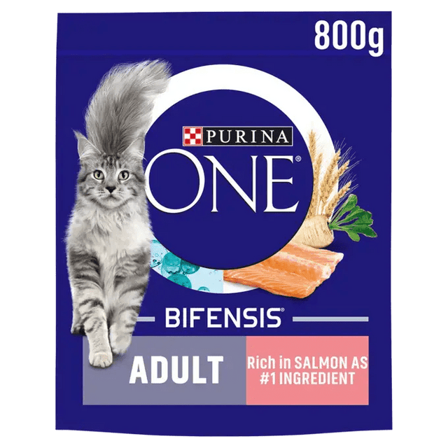 Purina One Salmon Dry Adult Cat Food, Purina One, 4x800g