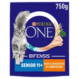 Purina One Senior 11+ Chicken Dry Cat Food, Purina One, 4 x 750g