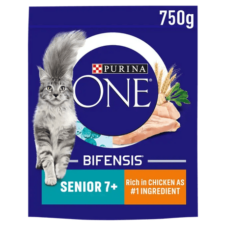 Purina One Senior 7+ Chicken Dry Cat Food, Purina One, 4 x 750g