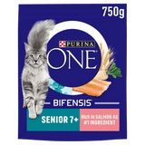 Purina One Senior 7+ Salmon Dry Cat Food, Purina One, 4x750g