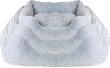 Rosewood 40 Winks Fur Square Bed - Blue, Rosewood, Large