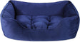 Rosewood 40 Winks Velvet Square Bed - Navy, Rosewood, Medium