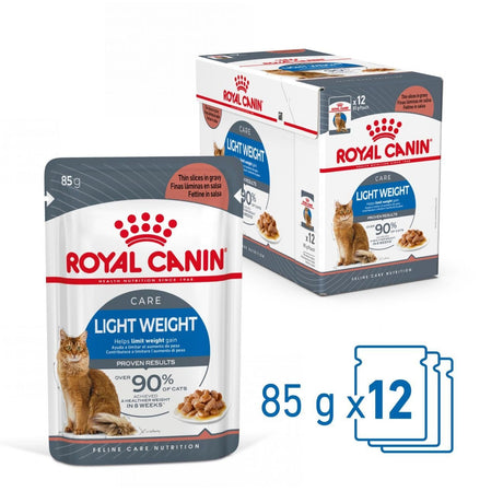 Royal Canin Light Weight Care Gravy Thin Slices In Gravy Wet Cat Food 12 x 85g, Royal Canin,