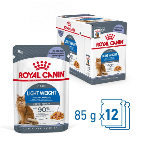 Royal Canin Light Weight Care Thin Slices In Jelly Adult Wet Cat Food 12 x 85g, Royal Canin,