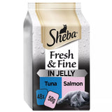 Sheba Fresh & Fine Adult Salmon & Tuna in Jelly Pouches - 48 x 50g