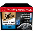 Sheba Fine Flakes Fish Collection in Jelly 40 x 85g Mega - Pack, Sheba,
