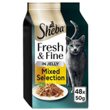 Sheba Fresh & Fine Adult Chicken & Turkey & Poultry in Jelly Pouches - 48 x 50g, Sheba,