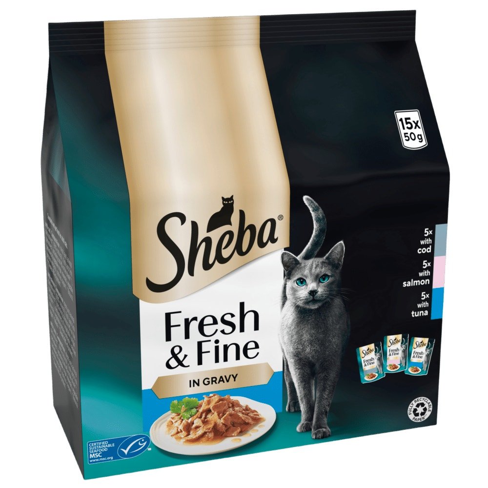 Sheba Fresh & Fine Fish Selection in Gravy Pouches - 45 x 50g, Sheba,
