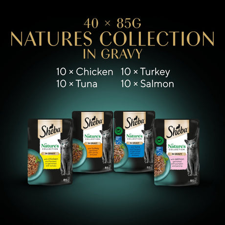 Sheba Nature's Collection Mixed Selection in Gravy Pouches - 40 x 85g, Sheba,