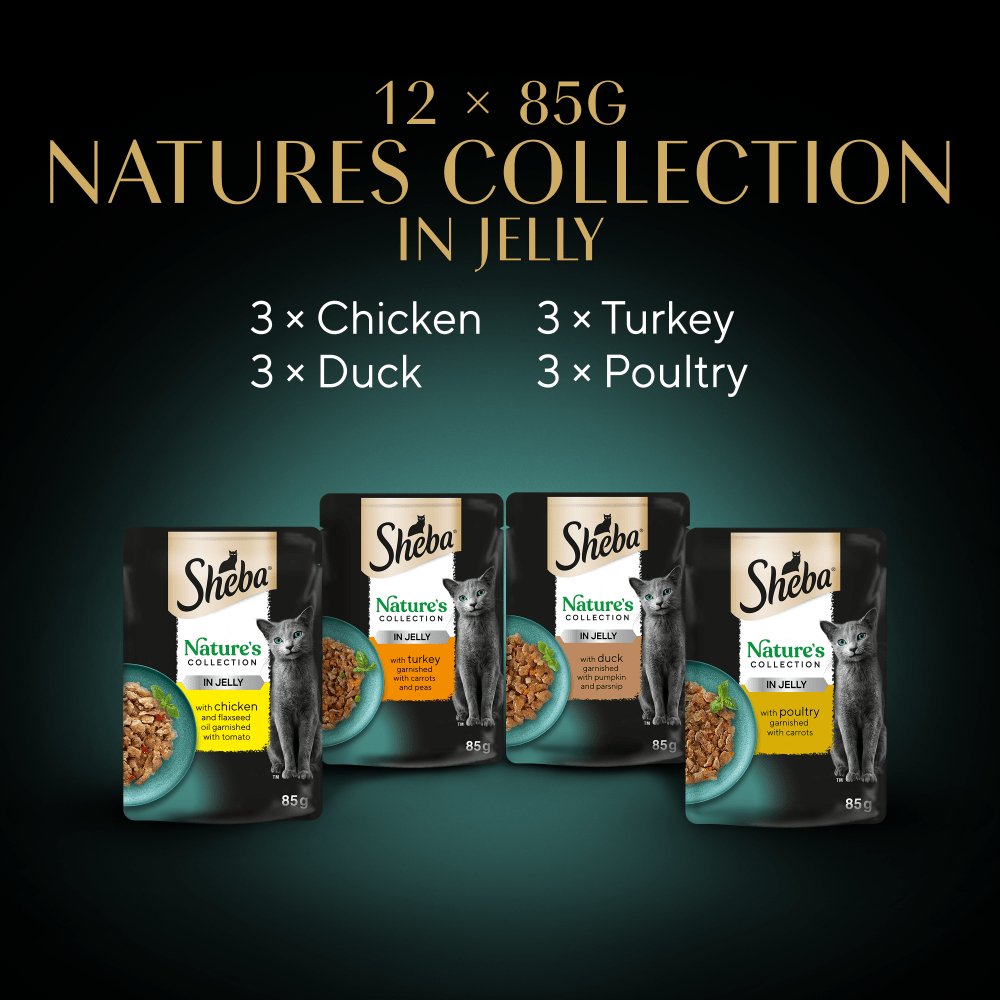 Sheba Nature's Collection Poultry Selection in Jelly Pouches, Sheba, 4x (12x85g)