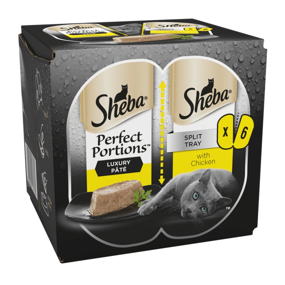 Sheba Perfect Portions Chicken in Pate Adult Wet Cat Food Trays - 8 x (6x37.5g), Sheba,