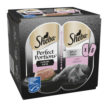 Sheba Perfect Portions Salmon in Pate Adult Wet Cat Food Trays - 8 x (6x37.5g), Sheba,