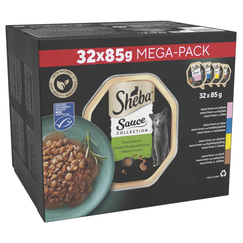 Sheba Sauce Collection Mixed Selection Adult Wet Cat Food, Sheba, 32 x 85g