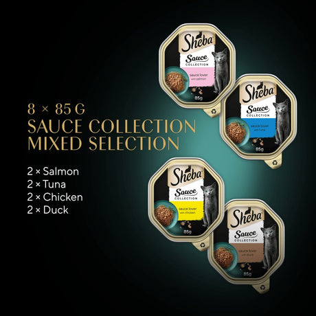 Sheba Sauce Collection Mixed Selection Adult Wet Cat Food, Sheba, 4x (8x85g)