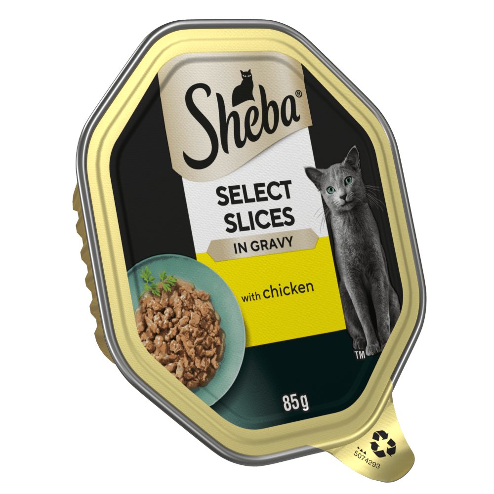 Sheba Select Slices Chicken in Gravy Adult Cat Food - 22 x 85g Trays, Sheba,