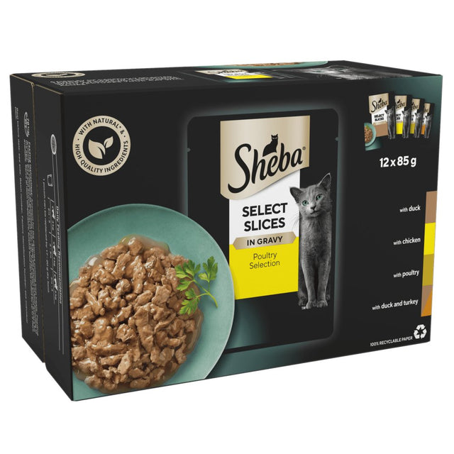 Sheba Select Slices Pouches Poultry Selection in Gravy - 4x (12x85g), Sheba,