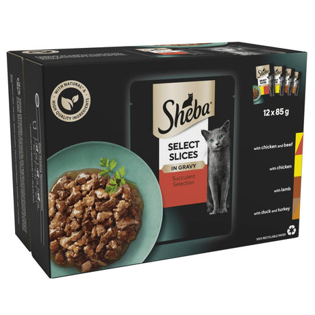 Sheba Select Slices Succulent Selection in Gravy Adult Cat Food - 4x (12x85g), Sheba,