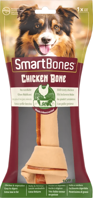 SmartBones Chicken Bone Large Dog Treat - 1 Bone x 7, SmartBones,