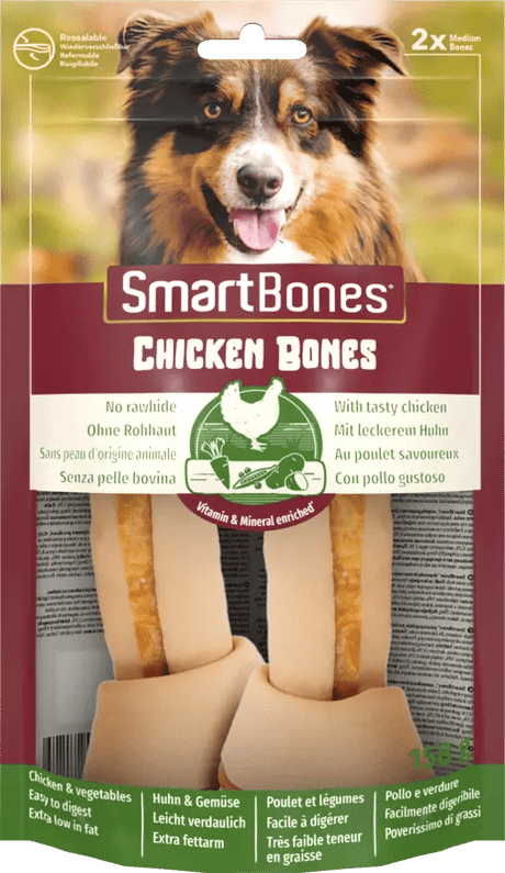 SmartBones Chicken Bones Medium Sized Dog Treats - 2 Bones x 7, SmartBones,