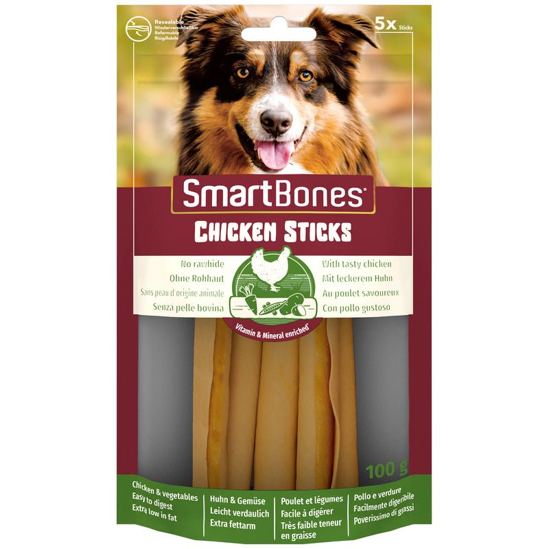 SmartBones Chicken Sticks Dog Treats - 5 Pieces x 16 Bags, SmartBones,