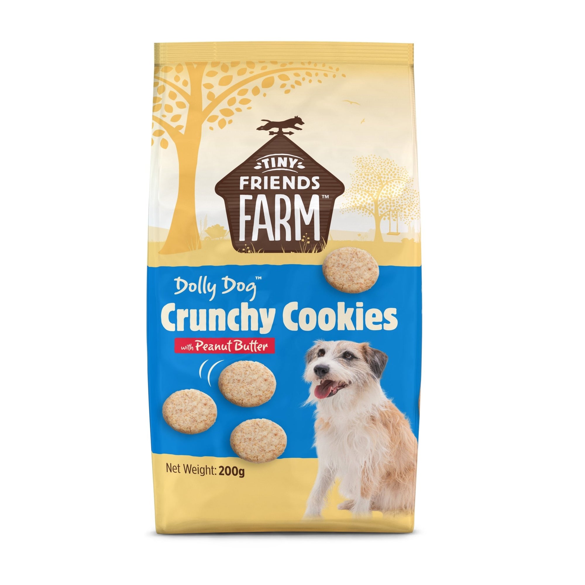 Tiny Friends Farm Dolly Dog Crunchy Cookies with Peanut Butter Dog Treats 6x200g, Supreme Pet Foods,