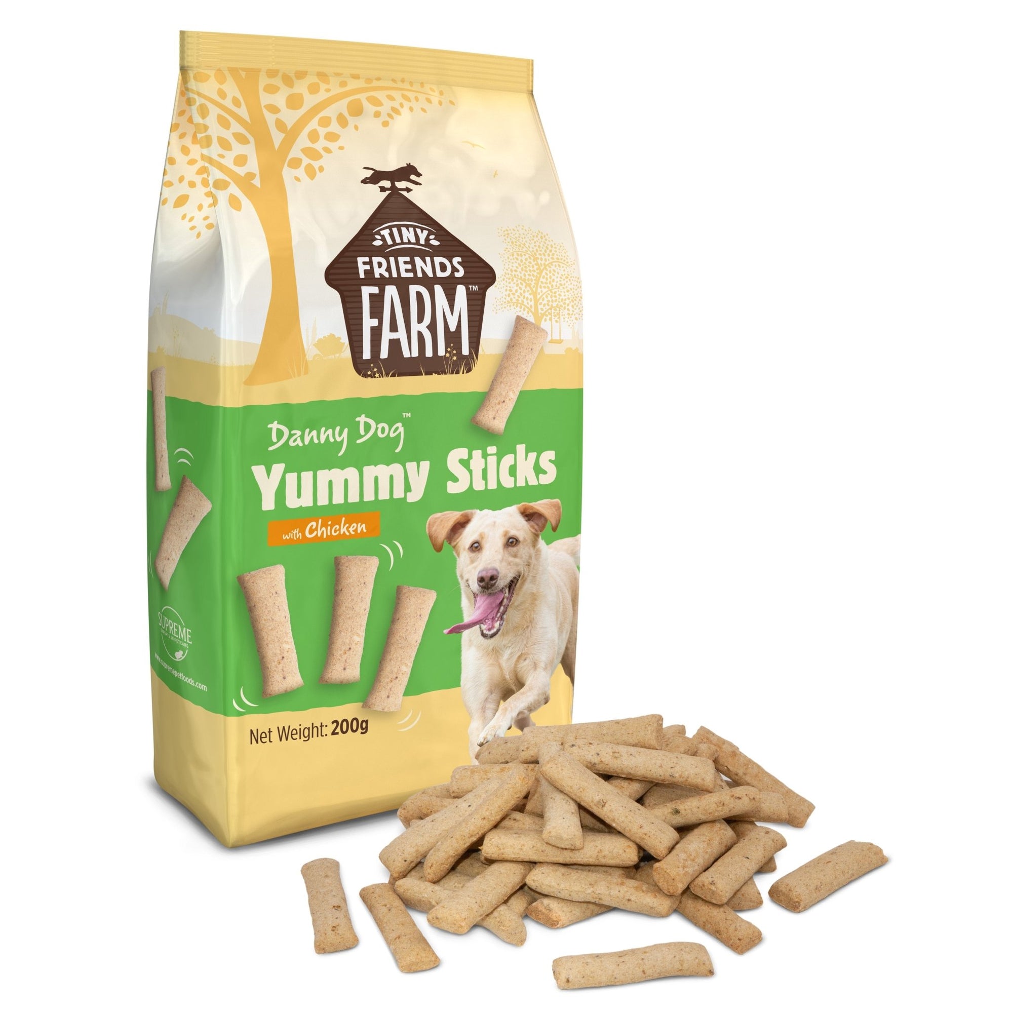 Tiny Friends Farm Dolly Dog Yummy Sticks with Chicken & Veg Dog Treats 6x200g, Supreme Pet Foods,