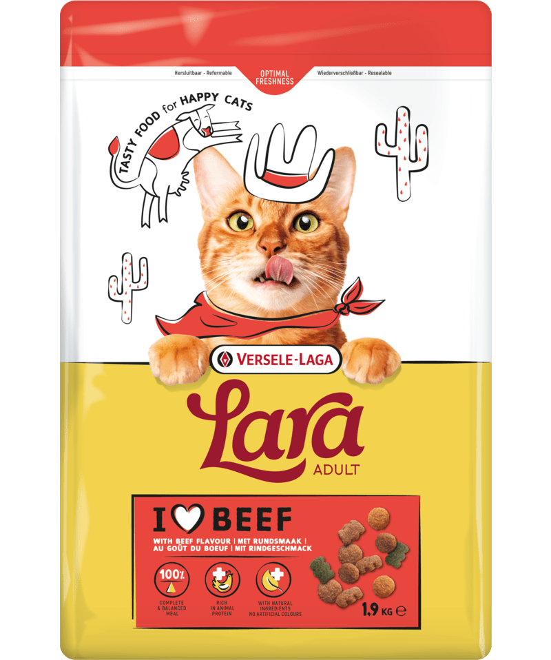 Versele - Laga Lara Adult Cat Beef Flavour Dry Cat Food, Versele Laga, 7.6 kg