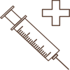 Syringe and cross icon link to Veterinary nurse services page