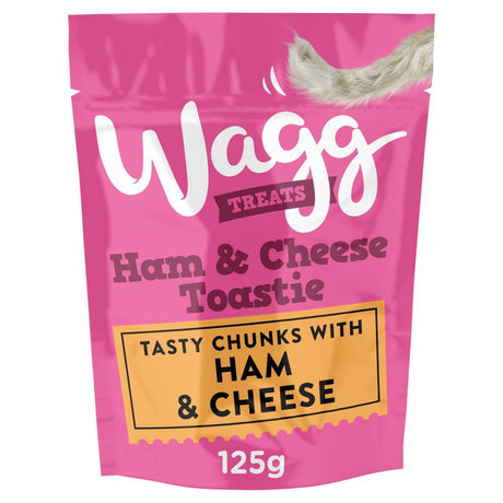 Wagg Ham & Cheese Toastie Tasty Chunks Dog Treats - 7 x 125g, Wagg,