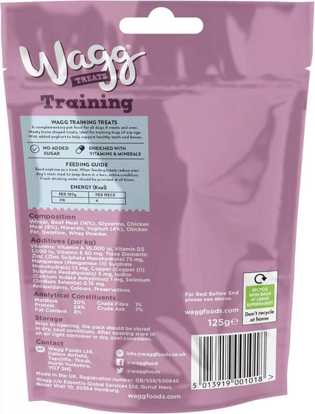 Wagg Mini Bones with Chicken & Beef Dog Training Treats - 7 x 125g, Wagg,