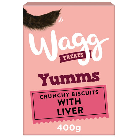 Wagg Yumms Crunchy Biscuit Dog Treats with Liver - 5 x 400g, Wagg,