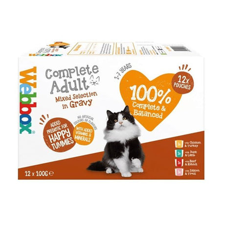 Webbox Complete Adult Mixed Selection in Gravy Wet Cat Food - 48 x 100g, Webbox,