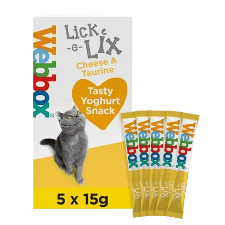 Webbox Lick - e - Lix Cheese & Taurine Cat Treats - 17 Packs of (5x15g), Webbox,