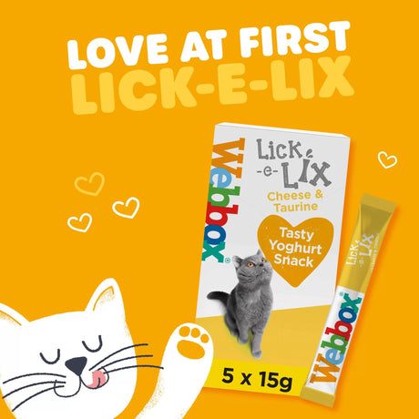 Webbox Lick - e - Lix Cheese & Taurine Cat Treats - 17 Packs of (5x15g), Webbox,