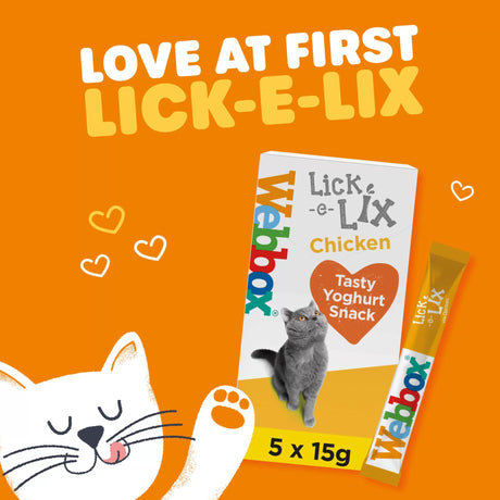 Webbox Lick - e - Lix Chicken Cat Treats - 10 Packs of (5x15g), Webbox,