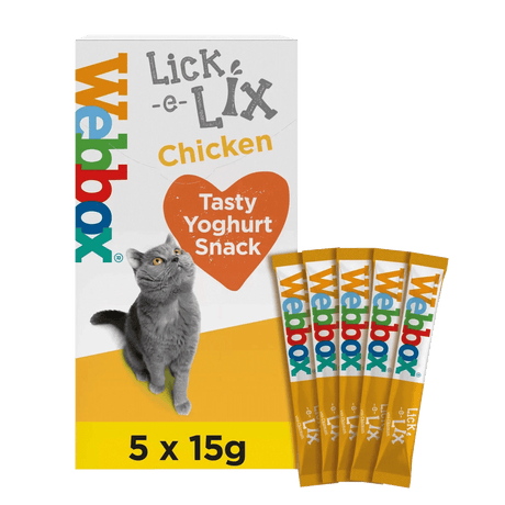 Webbox Lick - e - Lix Chicken Cat Treats - 10 Packs of (5x15g), Webbox,