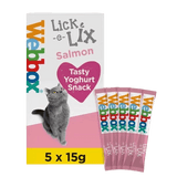 Webbox Lick - e - Lix Salmon Cat Treats - 10 Packs of (5x15g), Webbox,