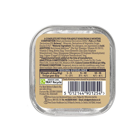 Webbox Naturals Adult Salmon Pate Wet Dog Food - 11 x Alus, Webbox,