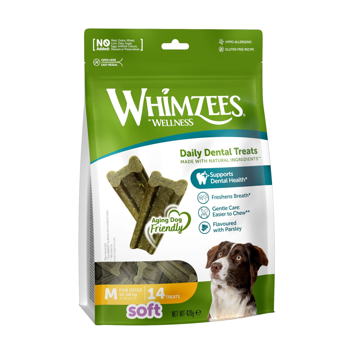 Whimzees Soft Daily Dental Treats, Whimzees, M x 6 Bags