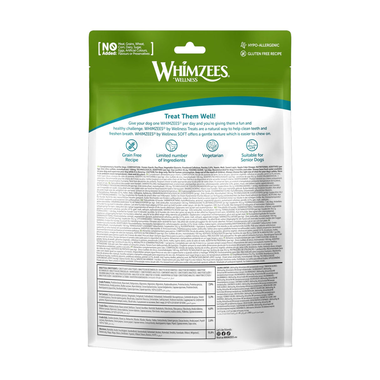 Whimzees Soft Daily Dental Treats, Whimzees, M x 6 Bags