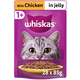 Whiskas 1+ Adult Wet Cat Food Chicken in Jelly Pouches - 28 x 85g, Whiskas,