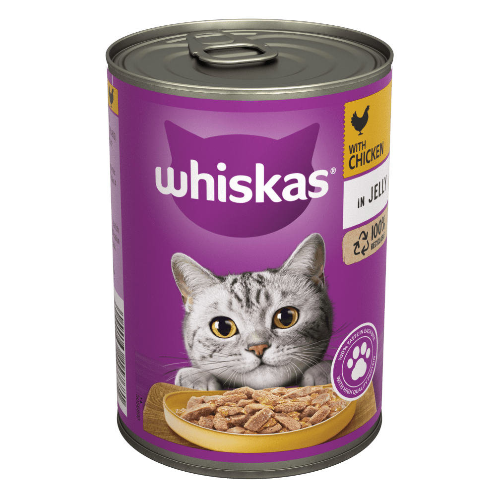 Whiskas 1+ Chicken in Jelly Tins Adult Wet Cat Food - 12 x 400g, Whiskas,