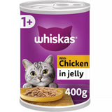 Whiskas 1+ Chicken in Jelly Tins Adult Wet Cat Food - 12 x 400g, Whiskas,