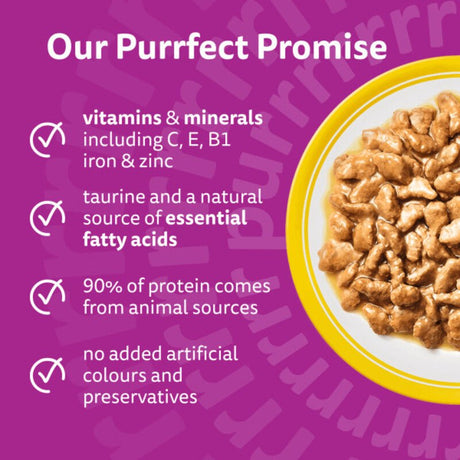 Whiskas 1+ Poultry Feasts Adult Wet Cat Food Pouches in Gravy - 48 x 85g, Whiskas,