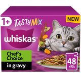 Whiskas Adult 1+ Tasty Mix Chefs Choice Pouches in Gravy, Whiskas, 48 x 85g