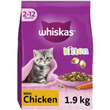 Whiskas Cat Dry with Chicken 2 - 12 Months Kitten Food, Whiskas, 1.9 kg