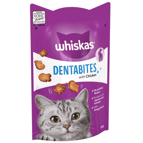 Whiskas Dentabites Adult Cat Treats with Chicken - 8 x 50g, Whiskas,