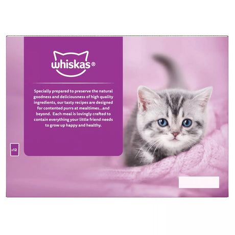 Whiskas Kitten 2 - 12 month Fish Favourites in Jelly Pouches 4x (12x85g), Whiskas,